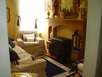 Wishing Well Cottage Rental-Living Room with Fireplace