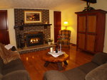 Livingroom with Gas Fireplace, Cable TV/DVD, High Speed Internet Plug, free long distance calling to Canada/U.S.A.