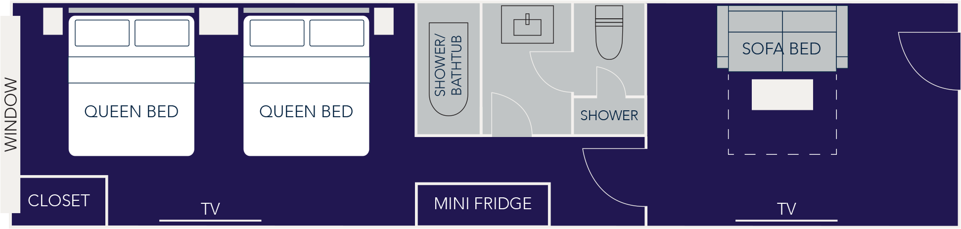2 Queen Beds Niagara Falls View with Sofa Bed - Floor 20