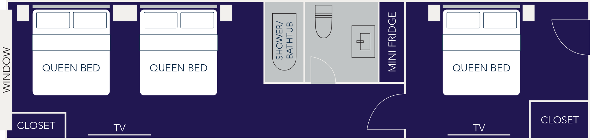 3 Queen Beds City View