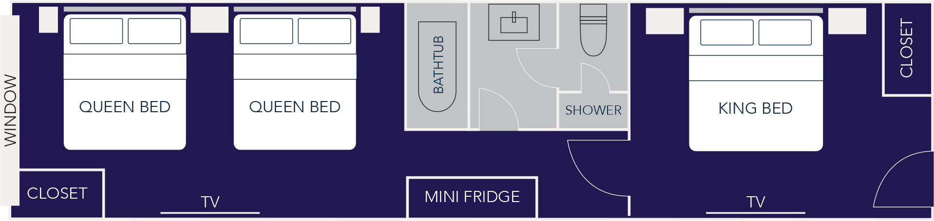 1 King Bed and 2 Queen Beds American & Niagara Falls View - Floor 20
