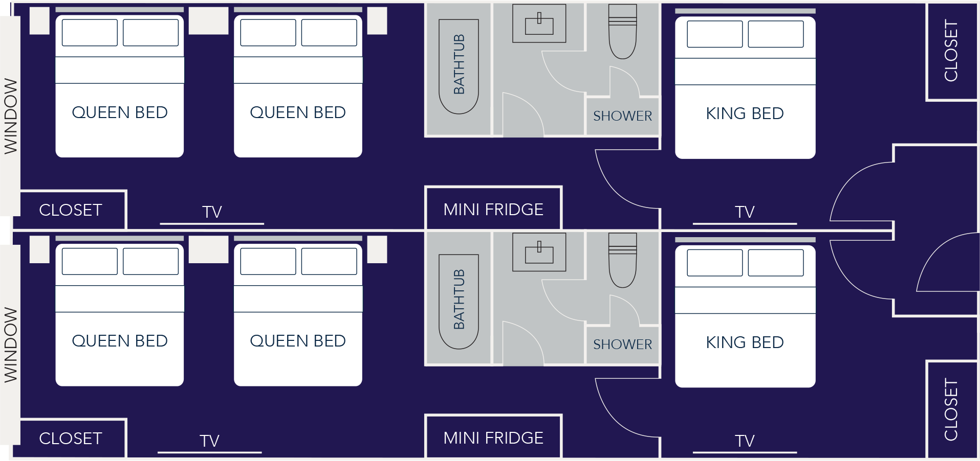 2 Bedroom 4 Queen Beds and 2 King Beds American and Niagara Falls View - Floor 21