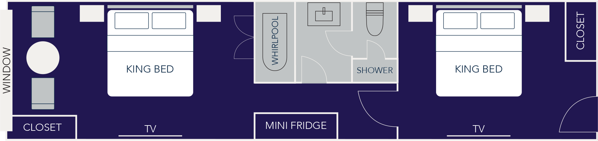 2 King Beds American and Niagara Falls View Suite with Whirlpool Tub