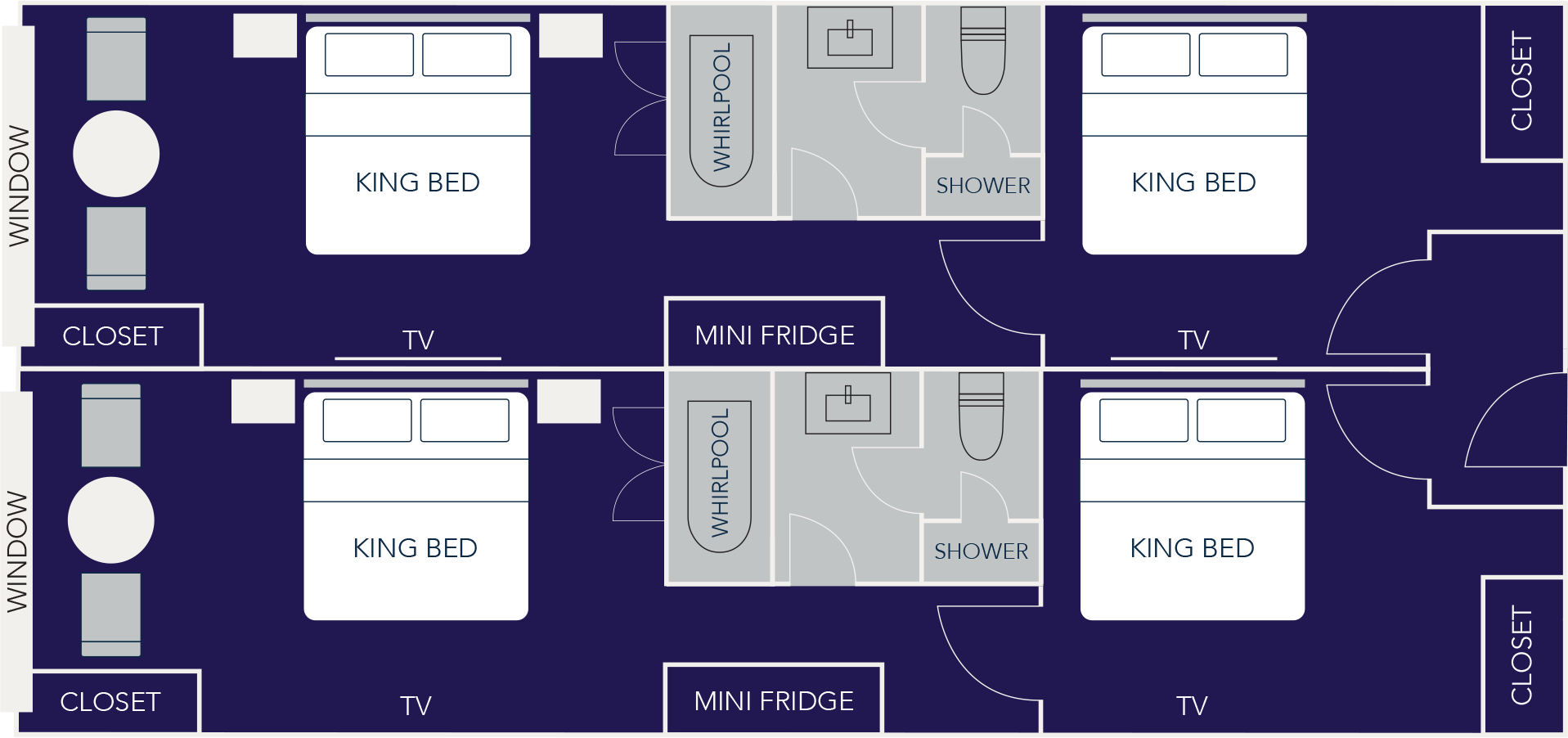 2 Bedroom 4 King Beds American and Niagara Falls View with 2 Bathrooms - Floor 33